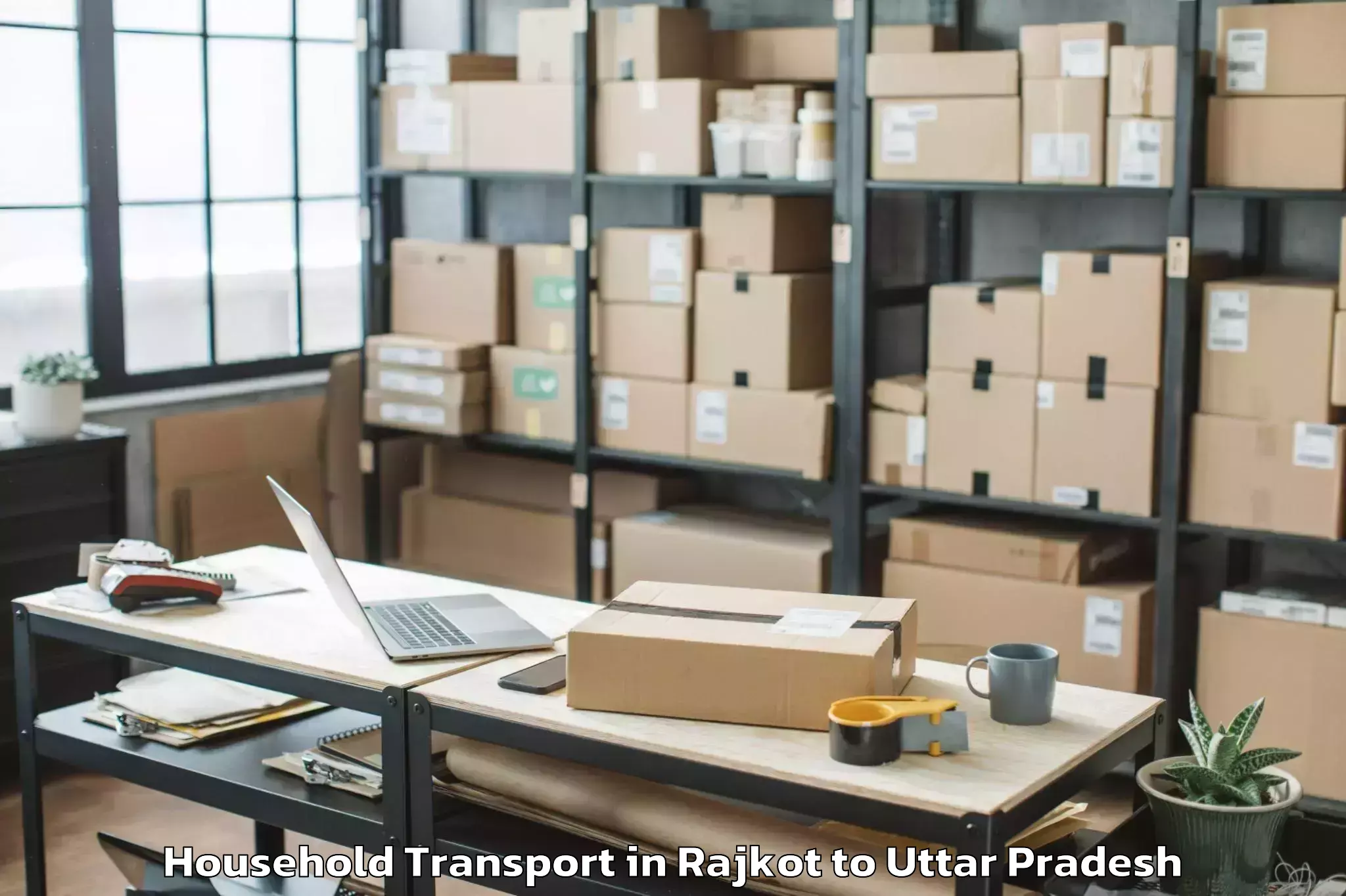 Book Rajkot to Banda Household Transport Online